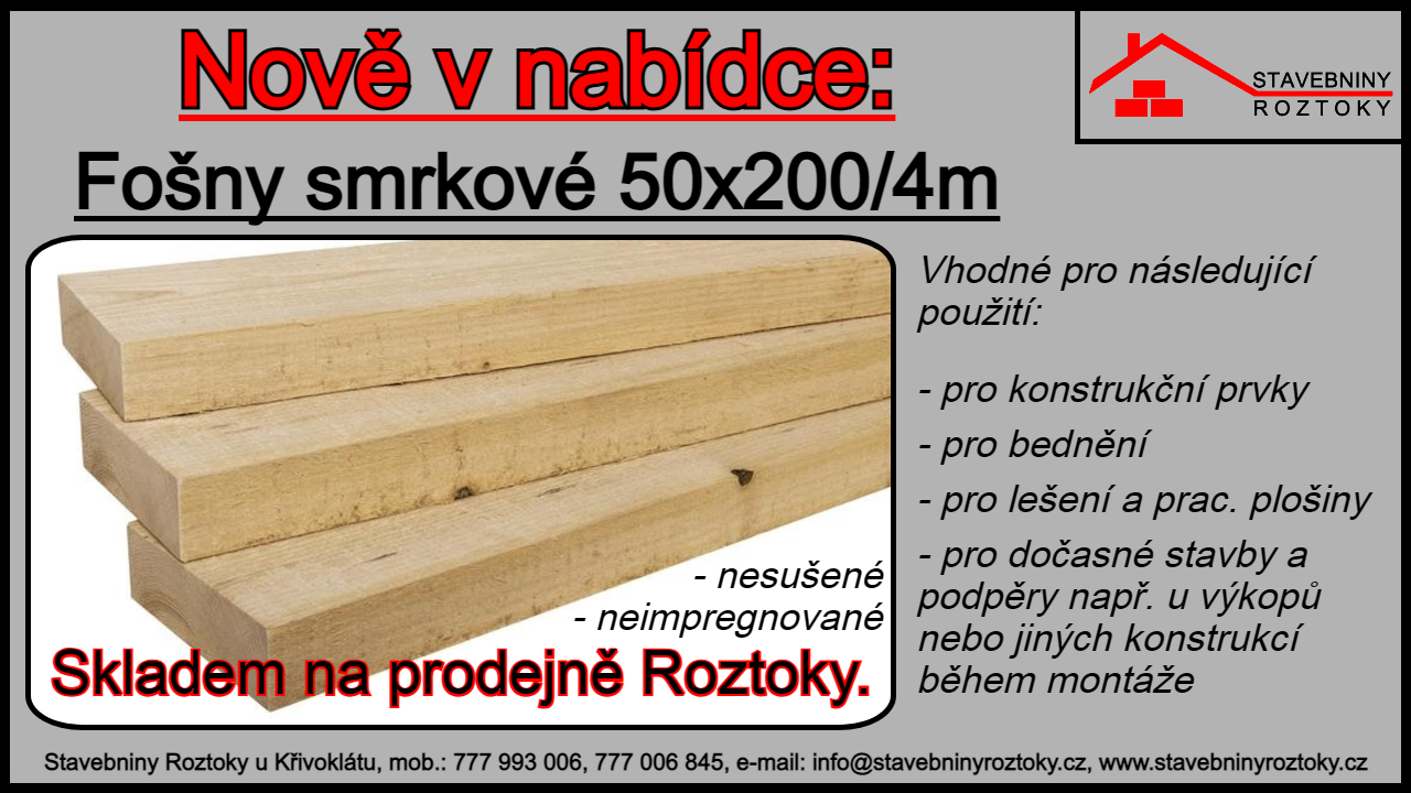 Smrkové dřevené lišty skladem Stavebniny Roztoky