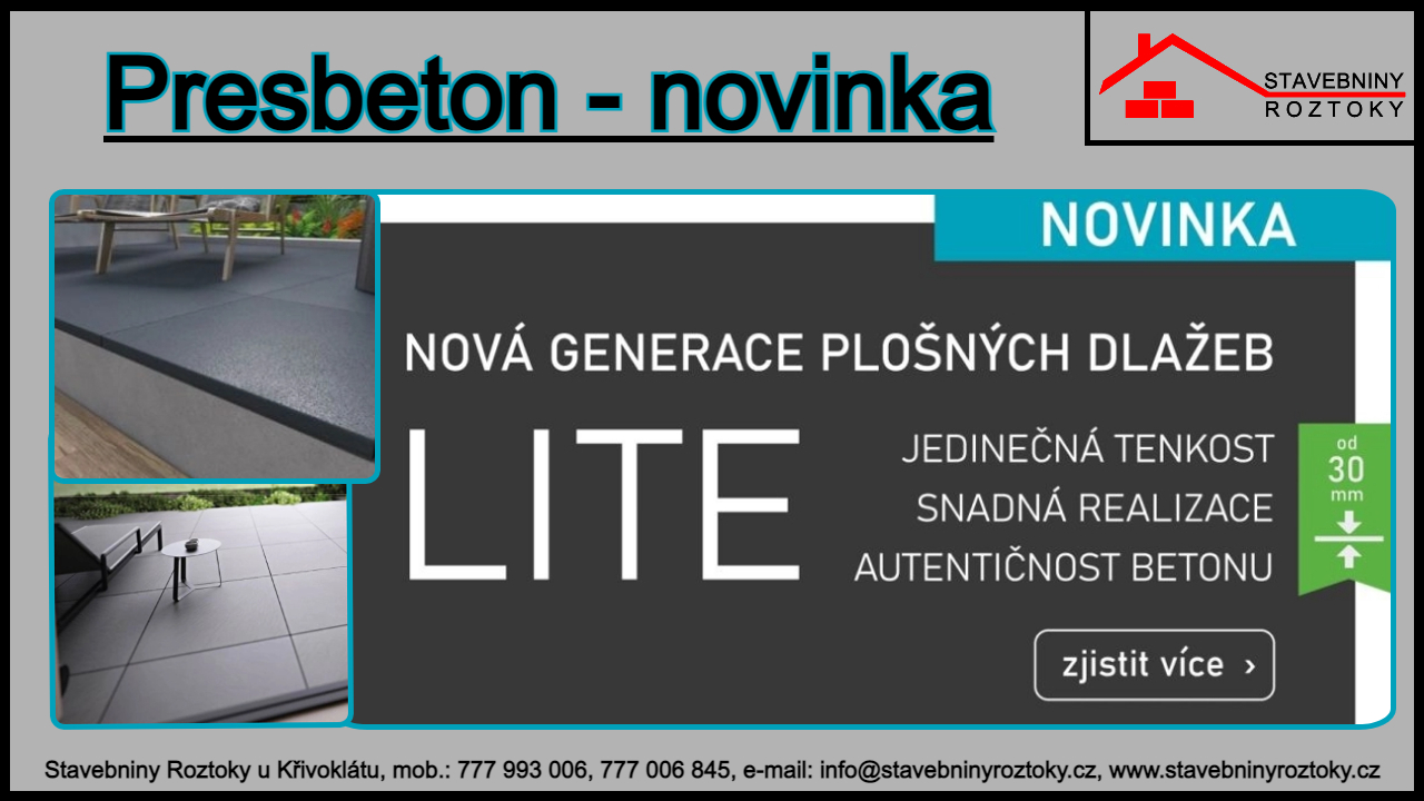 Novinka dlažba Presbeton v tl. 30mm