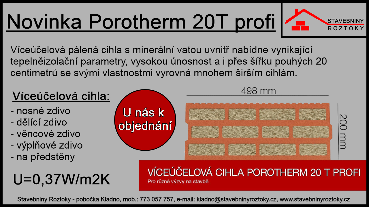 Porotherm 20 T Profi Stavebniny Roztoky pobočka Kladno